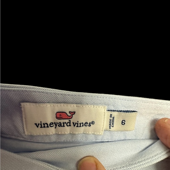 Vineyard Vines Women’s Border Stripe Oxford Swing Skirt Sz 6 Butter Yellow/ Blue - Picture 4 of 9